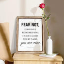 Christian Wooden Wall Sign, Bible Verse Hanging Decor, Master Bedroom Decors, Religious Home Decor, Framed Wall Plaque Sign 15 * 11.5 inches, Christian Gift, Fear Not, for I Have Redeemed You by CozyNest Decor