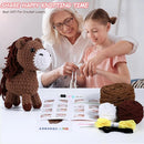 Crochet Animal Kit–10in Big Adorable HORSE, Amigurumi Crochet Kit For Intermediate Advanced level, Kids Knitting Kit With Detailed Videos Tutorials, Yarn, Crochet Hook, Best Gift For Crochet Lovers by TinyTreasures Baby Boutique