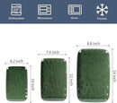 vicrays Ceramic Rectangle Serving Platters - 14" 12" 10" Porcelain Serving Trays Plates for Party BBQ Appetizers Sushi Dessert - Microwave Oven and Dishwasher Safe - Set of 3 Green by CozyNest Decor