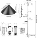 Deluxe Bird Feeding Station Kit Bird Feeder Pole with Squirrel Baffle, Suet Cage, Bath Tray for Planter Hanger - Wildlife-Friendly Design by GreenHaven Gardens