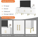 LYNSOM TV Stand for 85 Inch TV, Wood Entertainment Center with Storage Cabinet, TV Cabinet Black, Long Console Table for Living Room, Bedroom by CozyNest Decor