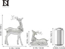 DN DECONATION Christmas Reindeer Figurines, Winter Deer Small Statues Decor, Silver Decorative Reindeer Sculptures, Resin Xmas Holiday Home Décor Accents for Office Living Room & Bedroom 2PCS by CozyNest Decor
