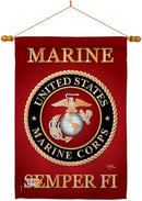 Breeze Decor HS108057-BO-03 Marine Corps Americana Military Decorative Vertical Set, House Flag 28" x 40", Thick Fabric by GreenHaven Gardens