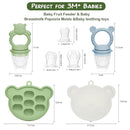 Baby Breastmilk Popsicle Molds & Baby Fruit Feeder (6 Pack), WAJIAYON Baby Food Freezer Tray Storage Containers, Silicone Teething Pacifier Feeder and Teether for Babies,Moss and Fawn Baby Feeder by TinyTreasures Baby Boutique