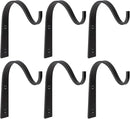 Mkono 6 Pack Iron Wall Hooks for Hanging Plant Lanterns, Plant Hanger Fence Metal Bracket for Bird Feeders, Wind Chimes, Mason Jar Sconces, Light Outdoor Indoor Rustic Home Decor, 3 Inch by GreenHaven Gardens