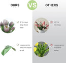 Light Purple Artificial Tulips, 2 Bundles 14Pcs, Fake Tulips Artificial Flowers, 2 x 2.4 Inch Large Flower Head Big Tulip, Easter Valentine's Day Mother's Day Home Decoration Flowers