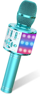 Amazmic Kids Karaoke Microphone Machine Toys for Girls Bluetooth Microphone with LED Light, Birthday Gift for Girls Boys 3 4 5 6 7 8 9 10 11 12 Year Old Kids Toys(Blue) by TinyTreasures Baby Boutique