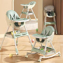 High Chairs for Babies and Toddlers, 4 in 1 Convertible Baby High Chair, Portable High Chair for Travel with Adjustable Height and Back, Foldable HighChair with Wheels& Pu Cushion (Green) by TinyTreasures Baby Boutique