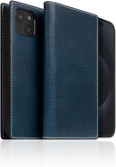 D7 Italian Wax Leather Wallet Case for iPhone 15 Plus - [2-in-1] Handcrafted Detachable Diary Style with Magnetic MagSafe Back Cover, Gift Box Included (Blue) by TinyTreasures Baby Boutique