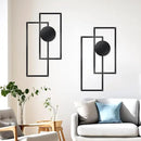OYEFLY 2 Pcs Metal Abstract Wall Art,Modern Geometric Decor (Black, style 3) by CozyNest Decor