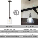 Oil Rubbed Bronze Pendant Lights Kitchen Island - Clear Glass Pendant Light Fixture Multiple Stems Rods 3 Units 12 Inch 3 Units 4 Inch (2 Pack Oil Rubbed Bronze Downrod) by CozyNest Decor