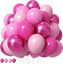 Pink Balloons Set 12 Inch Hot Dark Magenta Light Pastel Pink Metallic Latex Helium Balloon for Girls Baby Shower Princess Wedding Birthday Party Decorations by CozyNest Decor