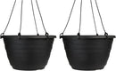 The HC Companies Wrapt Hanging Planters - Lightweight Plant Pot Hanger for Hanging Plants, Vegetables & Herbs - Outdoor & Indoor Hanging Basket for Plants (11" Black, Pack of 2) by CozyNest Decor