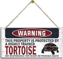 Warning Sign, Tortoise Warning Wood Plaque Sign, Funny Door Signs, Decorative Wood Hanging Suspension Plaque, Farmhouse Wooden Wall Decor, Outdoor Hanging Wooden Signs by CozyNest Decor