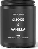 Smoke ＆ Vanilla Candle, 9oz Scented Candle for Men, Scented Candles for Home, Gifts for Men, Personalized Blessing Minimalist Men's Gifts by CozyNest Decor