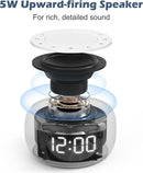 Buffbee Sound Machine & Alarm Clock 2-in-1, 0-100% Clock Face Brightness, Bottom Colored Light, Sleep Timer, Precise 30-Level Volume Control White Noise Machine - White by TinyTreasures Baby Boutique