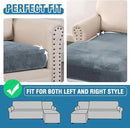 H.VERSAILTEX Velvet Stretch Sectional Couch Covers 3 Pieces Sofa Seat Cushion Covers L Shape Separate Cushion Couch Chaise Cover for Both Left/Right Couch (Large Sofa 2 Seater + 1 Chaise, Stone Blue) by CozyNest Decor