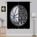 Basketball Blackout Curtains for Boy Girl Room Darkening Decor,Sport Theme and White Motto Dark Background Bedroom Living Room Home Rod Pocket Thermal Insulated Window Curtain/Drapes Panel,84x72 Inch… by TinyTreasures Baby Boutique