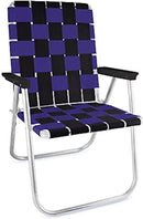 Lawn Chair USA Folding Aluminum Outdoor Patio Lawn Chair | Heavy-Duty Webbed Chairs for Camping, Sports, Beach, Yard & Tailgating | Lightweight Portable | Classic - Black/Purple by GreenHaven Gardens