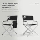 EVER ADVANCED Aluminum Directors Chair, Folding Studio Movie Chairs Camping Event Vendor Chair, 19" Seat Height Black Fabric/White Frame, Support 350lbs by GreenHaven Gardens