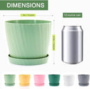 7 Inch Plant Pots Bulk, 6 Pack Plastic Planters with Drainage Holes and Saucers for Indoor Outdoor House Plants and Flowers, Colorful by GreenHaven Gardens