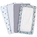 Bassinet Sheet 4 Pack for Baby Boys or Girls, Bassinet Sheets Ultra Soft Universal Fit for Most Rectangle, Oval, Hourglass Bassinet Mattress, Bassinet Sheets, Grey by TinyTreasures Baby Boutique