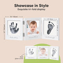 Inkless Baby Handprint and Footprint Kit for Newborn - Baby Footprint Kit, Newborn Keepsake Nursery Picture Frame,Dog Paw Print Maker, Personalized Gifts for New Mom,Showers & Registrys(White/Silver) by TinyTreasures Baby Boutique