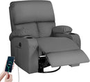 Rocking Recliner Chair, Massage Rocker Recliner Chair with Vibration Massage and Heat, USB and Type-C Ports,360° Swivel Faux Leather Chairs, Living Room, Bedroom, Nursery, RV, Dark Grey by TinyTreasures Baby Boutique