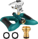 1 Packs Lawn Impact Sprinkler Heavy Duty Rotating Adjustable Pulsating Water Sprinkler Head with Metal Base, Adjustable Spraying Area and Distance for Large Area Garden Lawn Yard Irrigation by GreenHaven Gardens