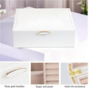 Small Jewelry Organizer for Women, 2-Layer Travel Jewelry Box with Portable Case, Necklace Ring Storage for Dresser, Girls Teens Gifts (White) by TinyTreasures Baby Boutique