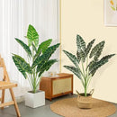 Melorca&Guilla Artificial Plants 2PCS 30“ Fake Taro Plants,Large Faux Plant,Artificial Grass Greenery Shrubs Bushes for Garden Porch Window Box Shop Office Home Décor by CozyNest Decor