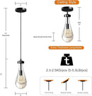 Modern Raindrop Pendant Lights, Pendant Lights for Kitchen Island, Black Brass Base Dining Room Light Fixtures, Interior Chandelier in The Living Room Hallway, Including Bulb by CozyNest Decor