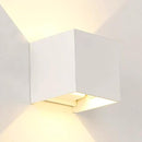 LANFU LED Aluminum Square Cube Waterproof White Wall Sconce Outdoor Light Exterior Wall Lighs fixtures Outside for House Patio 6W 100-277V 3000K Angle-Adjustment Warm Light 2LEDS White 6W by GreenHaven Gardens