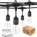 48FT Outdoor String Lights LED Heavy-Duty Waterproof Patio Lights with 16 Shatterproof Plastic 2200K Warm White Bulbs for Patio Gazebo Pergola Cafe Market Bistro by CozyNest Decor