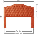 24KF Upholstered Button Tufted Queen Headboard with Nailhead Trim, Elegant Boucle Fabric Full headboard, 6031-Q-Boucle-Orange by CozyNest Decor
