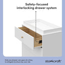 Storkcraft California 3-Drawer Chest with Removable Changing Topper (White with Driftwood) – GREENGUARD Gold Certified, Interlocking Drawer System, Pre-Installed Tracks, Easy Assembly by TinyTreasures Baby Boutique