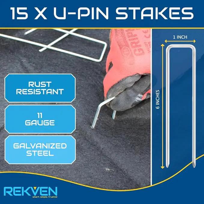 10 x 15 Feet Pond Liner Underlayment Non Woven Geotextile with 15 U-Pins, photo 5 of 7