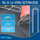 10 x 15 Feet Pond Liner Underlayment Non Woven Geotextile with 15 U-Pins by GreenHaven Gardens