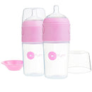 PopYum 9 oz Pink Anti-Colic Formula Making/Mixing/Dispenser Baby Bottles, 2-Pack with