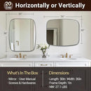 ANDY STAR Brushed Nickel Bathroom Mirror, 30x36’’ Oblong Mirror with Stainless Steel Metal Frame, Silver Oval Vanity Mirror for Over Sink, Modern Anti Rust Wall Mounted by CozyNest Decor