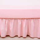 Cloele 3 Pieces Crib Bedding Set for Girls- Solid Ruffle Quilted Includes Comforter Fitted Sheet Crib Skirt,Cute Ruffled Nursery Baby Crib Standard Size Baby Bedding Set Pink by TinyTreasures Baby Boutique