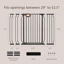 owlie 37.4" Extra Tall Wide Baby Gate for Stairs Doorways,29-52 Inch Extra Large Long Baby Gate with Door Indoor Safety Metal Pressure Mounted Pet Gate with Walk-Thru Auto Close, Black by TinyTreasures Baby Boutique