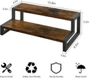 YINMIT Tiered Display Stand Riser Shelf, Wooden Spice Rack Organizer for Countertop, 2 Tier Kitchen Counter Shelf by CozyNest Decor