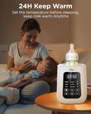Bear Baby Bottle Warmer, Milk Warmer Breastmilk Bag Formula Fast Warming for New Born Baby Bottles, with Time Temp Control Automatic Shut Off at Home Use by TinyTreasures Baby Boutique