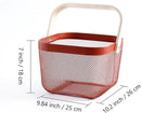 Metal Mesh Steel Basket, Storage Organizer Basket Multi-functional Hanging Kitchen Baskets Fruit Basket Bin with Bamboo Handle for Kitchen Bathroom Picnic Shopping Decor Cabinet Home, Red by GreenHaven Gardens