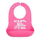 Baby Bib for Eating by Bella Tunno, Waterproof Silicone Bib with Large Food Catcher, Adjustable Fit for Babies 4-12 months & Toddlers 1-3 Years, Boys & Girls, It’s Me Hi by TinyTreasures Baby Boutique