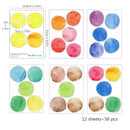 Colorful Polka Dot Wall Decals Watercolor Dots Wall Sticker for Kids Baby Girls Teens and Nursery Room (12 Sheets) by TinyTreasures Baby Boutique