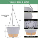 QCQHDU 2 Pack 8 inch Hanging Planters for Indoor Plants, Outdoor Hanging Baskets, Self Watering Pots with Drainage Holes & Removable Tray (Light Grey, 8 inch) by GreenHaven Gardens