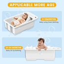 Collapsible Baby Bathtub with Smart Temperature Display & Bath Stand, Portable Travel Bathtub, Ideal for 0-36 Months Infants (Beige) by TinyTreasures Baby Boutique
