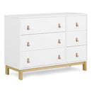 GAP babyGap Legacy 6 Drawer Dresser with Leather Pulls and Interlocking Drawers - Greenguard Gold Certified, Bianca White/Natural by TinyTreasures Baby Boutique